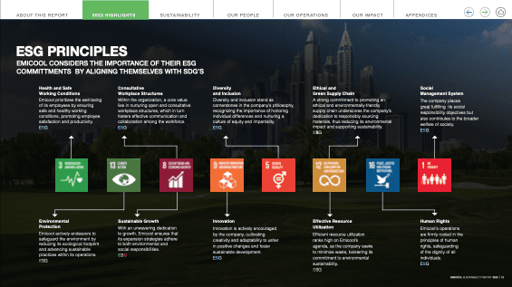 Emicool Sustainability Report sample page1