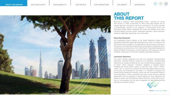 Emicool Sustainability Report sample page3