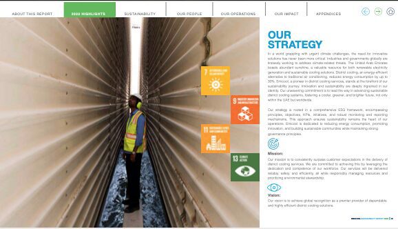 Emicool Sustainability Report sample page